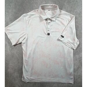 Bad Birdie Day Dreamin Mens Pique Golf Polo Pink White Cloud Tie Dye Stretch